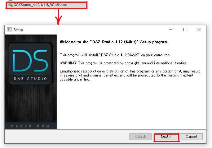 DAZ STUDIO PROのインストール